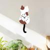 Acrylic Cat Wall Clock 6.9x17.1inch for Dining Area Functional