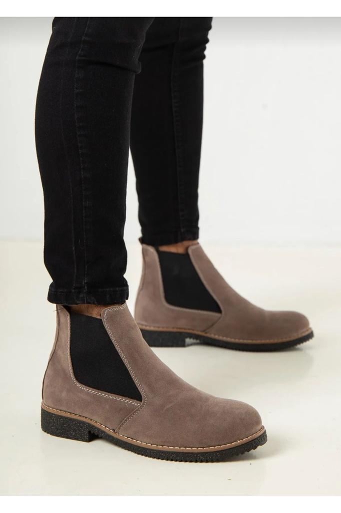 Men's Fashion Suede Flat Heeled Booties Bootie Chelsea Daily Black Suede Boots Shoes