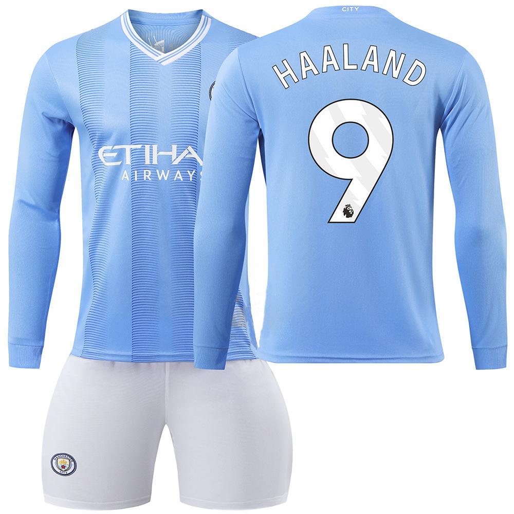 2324 Manchester City football jersey, long-sleeved suit, training jersey, club team jersey, appearance jersey, fan version, quick-drying.