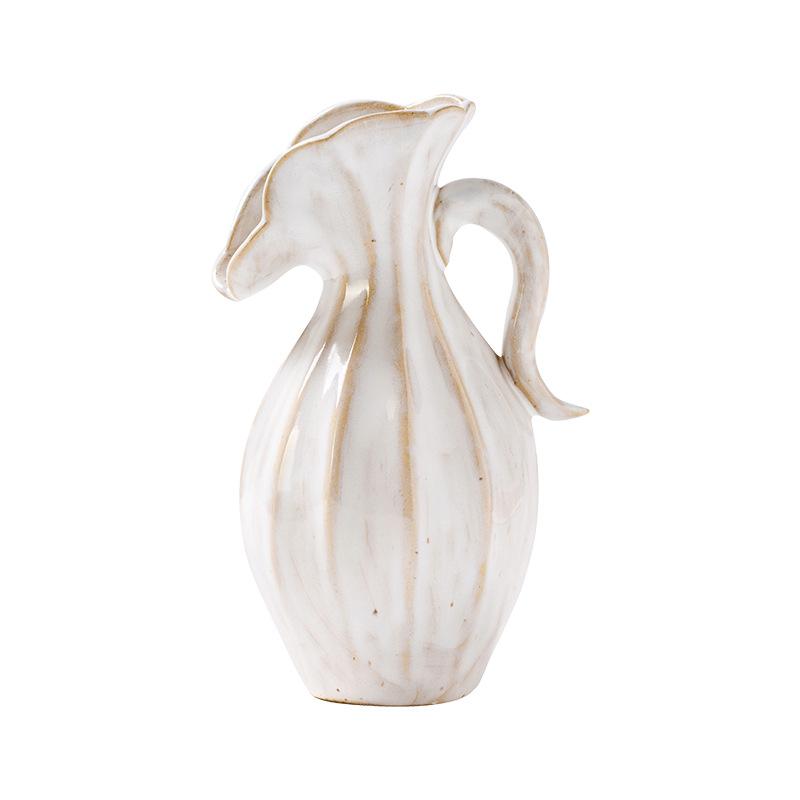 Nordic Cream Modern Ceramic Vase for Flowers Dried Flowers Living Room TV Cabinet Hydroponics Decor