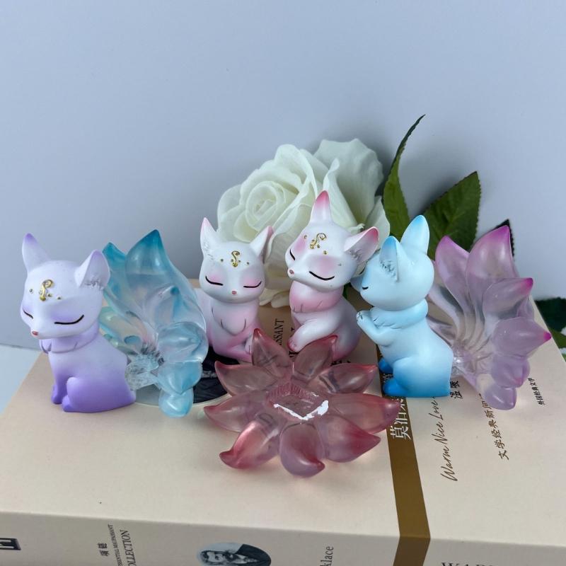 Силиконовые формы Девятихвостые лисы DIY Формы для эпоксидной смолы Форма для настольного украшения Инструмент для изготовления свечей и гипса Легко чистить