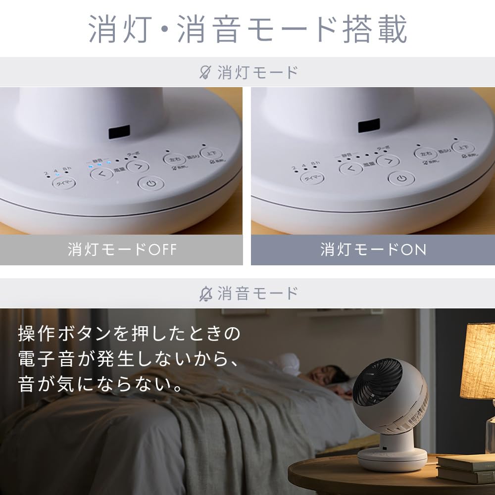 Iris Ohyama Circulator Quiet DC Motor 22 Tatami Swing Swing Remote Control Easy To Clean Powerful Air Blower Compact White Up/Down/Left/Right