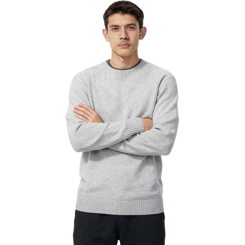 Uniqlo Мягкий вязаный свитер с круглым вырезом и рифленой отделкой. Удобный, простой, однотонный, теплый, для многослойного образа, с длинным рукавом. Унисекс. 478541-02