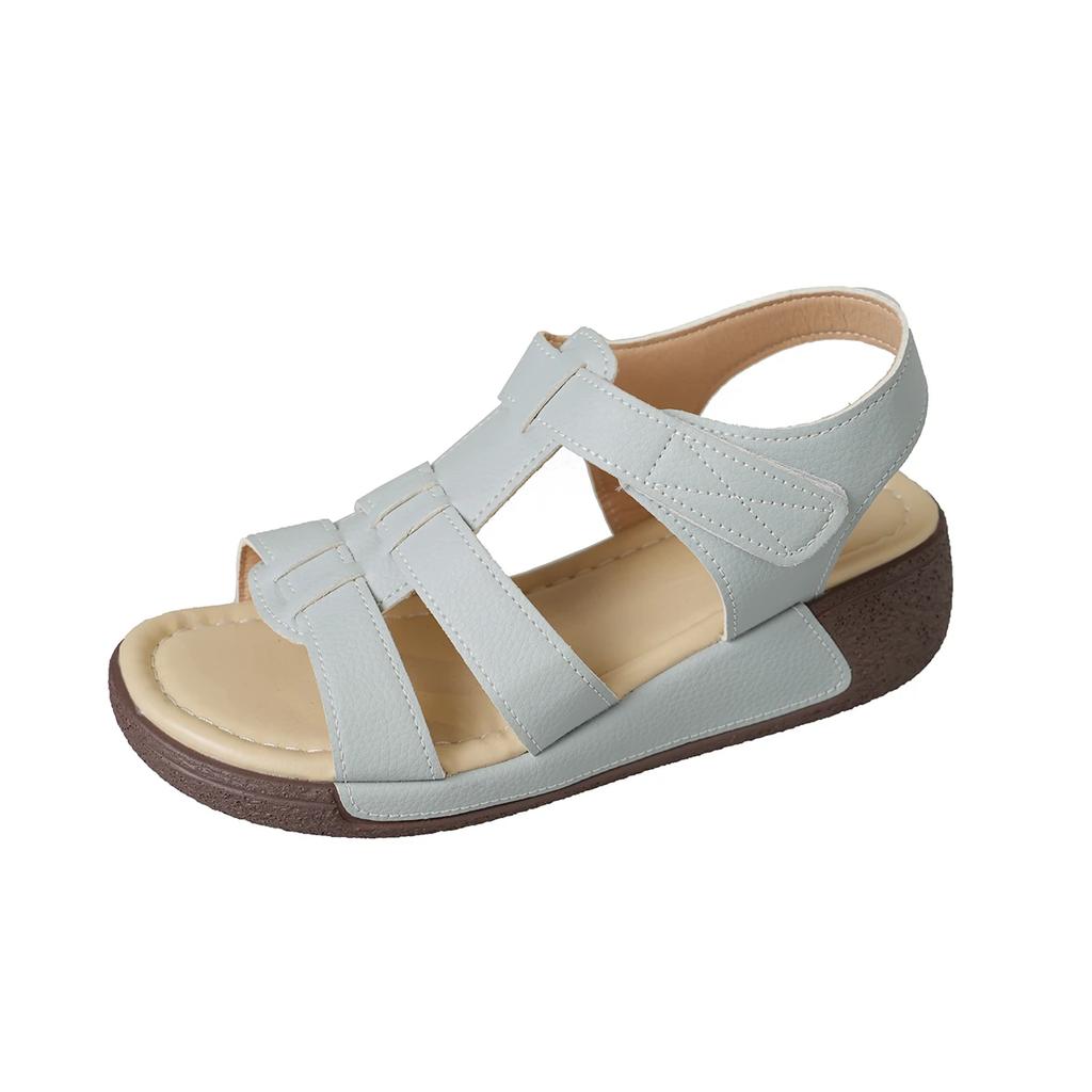 Обувь Женская 2025 Лето Новинка Босоножки Римские Женские с Открытым Носком Уличные Повседневные Босоножки на Платформе Клиновидной Формы для Больших Размеров Удобные Повседневные Платформа