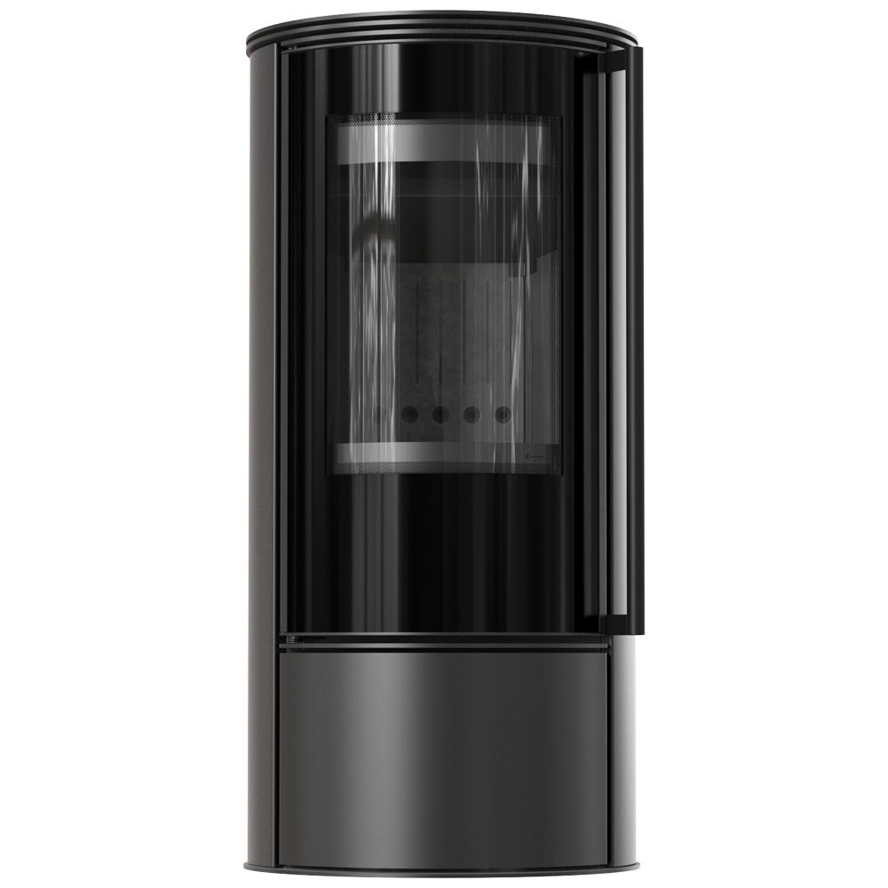Freestanding steel stove KOZA SKADI with black thermotec and closing mechanism