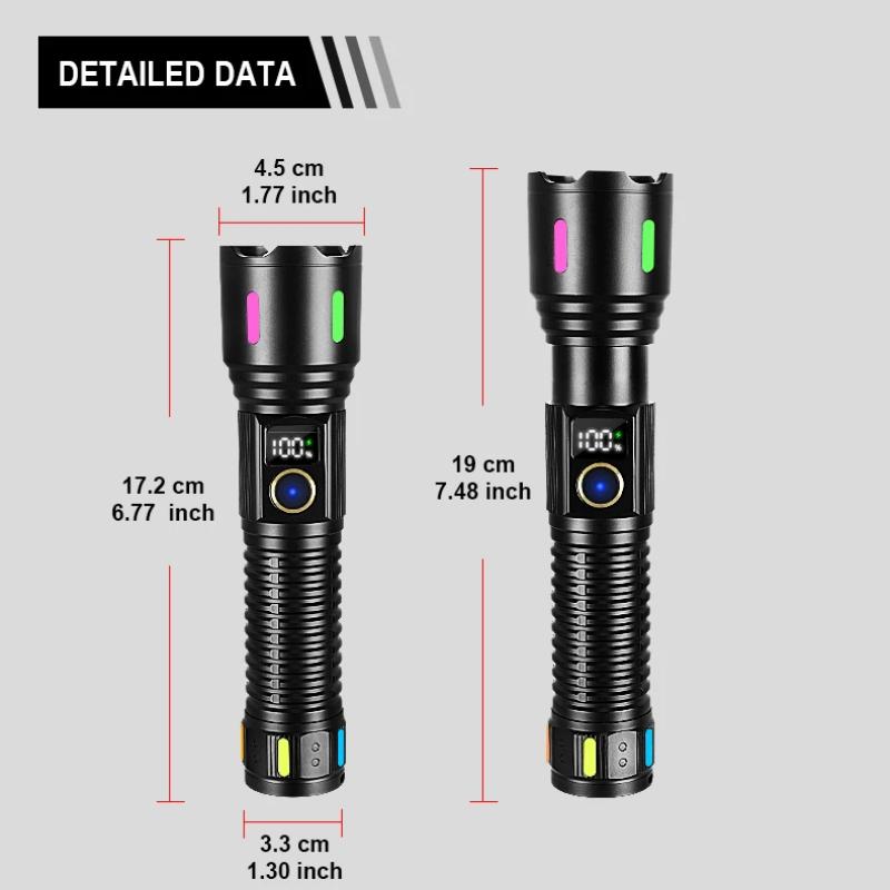80000LM Мощный светодиодный фонарик USB перезаряжаемый мощный фонарик с дальним зумом фонарик для рыбалки на открытом воздухе