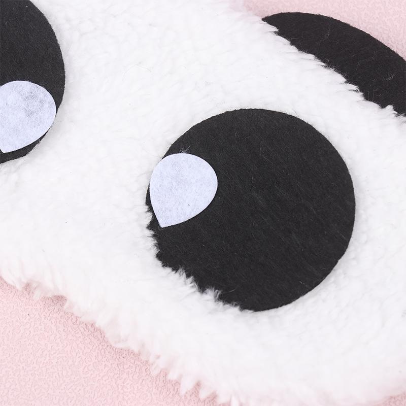 Cute Design Accessories Plush Panda Face Eye Mask Travel Sleeping Soft Eyeshade Portable Sleeping Cover