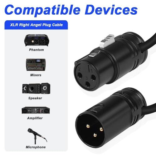 Xiatiaosann 3-Pin XLR Microphone Adjustable Cable, XLR Male to Female Thin Audio Adapter Cord for Sound Devices 302, 552, 633, 688, 788T Mixers/Record