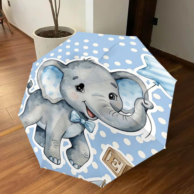 1PC Elephant Umbrella-8-Rib Reinforced, Automatic Open, Lightweight & Durable, Fashion Accessory for Outdoor, H0416