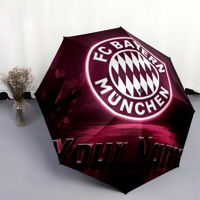 1 шт. Автоматический складной зонт - FC Bayern München, узор с индивидуальным именем, портативная и складная конструкция с 8 спицами, рождественские и новогодние подарки