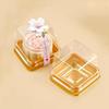 50 шт.-Мини-коробки для кексов Прозрачный пластиковый поддон-купол для маффинов Золотая коробка-контейнер для одного маффина Квадратные Свадебные Подарки на День Рождения Принадлежности