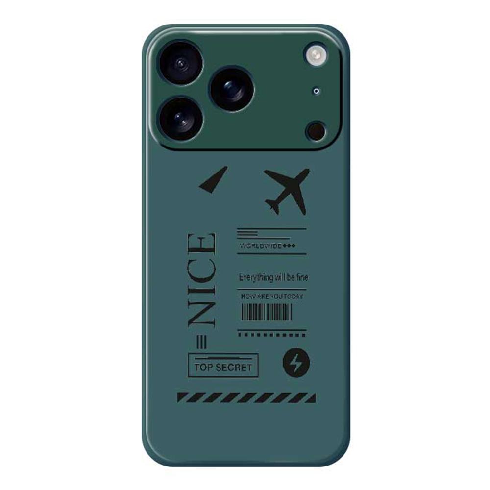 For iPhone 17 Pro Case Boarding Ticket Pattern Printing Straight Edge TPU Phone Back Cover