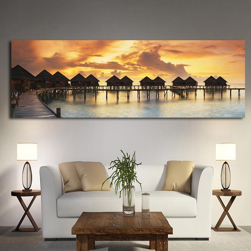 Плакаты с природным пейзажем Tableau Sunrise и принты на холсте, скандинавская современная настенная картина для гостиной, декор для спальни