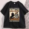 Vintage Cat Coffee Tshirt Funny Graphic Tee Unisex Women Causal Shortsleeve Unisex T Shirts Soft Breathable Cotton Clothes Tops