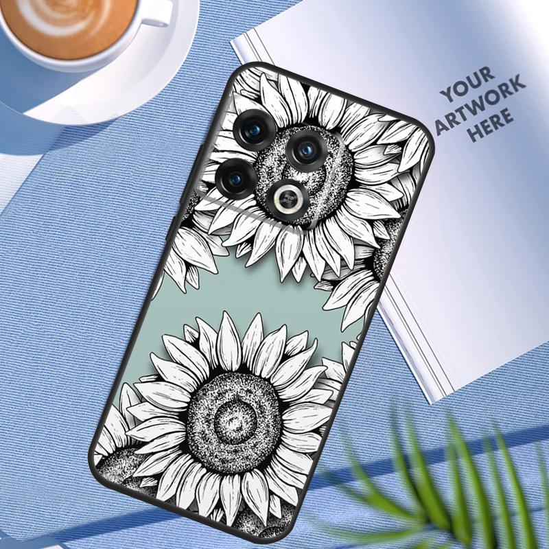 Sunflower Case For OnePlus 12 12R 11 9 10 Pro 10R 10T 9R 8T Nord 3 CE 2 Lite 2T N10 N20 N30 CE4 Cover