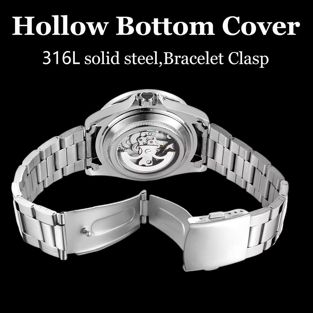 Модные цветные бриллиантовые часы для мужчин, полностью автоматические механические часы, стальной ремешок для мужских наручных часов, модный циферблат с рисунком в технике тай-дай