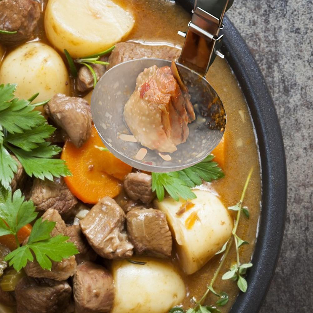 Нержавеющая сталь Ложка с прорезями со складной ручкой Кухонная утварь Кулинарная ложка для приготовления и жарки