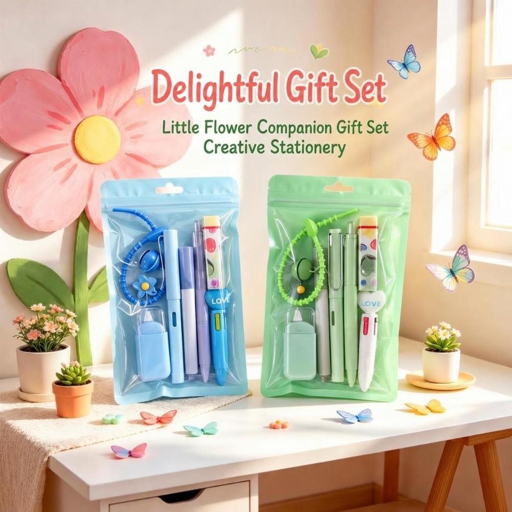 7-in-1 Flower Stationery Set Multi Color Pen Gift Set Kawaii 7 in 1 Pen Set School Supplies