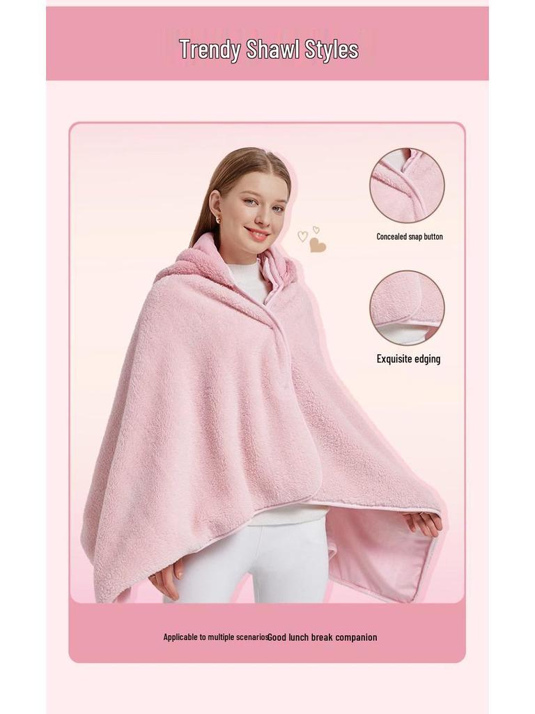 Cute Pet Hooded Nap Blanket: Versatile Plush Shawl for Office & Home