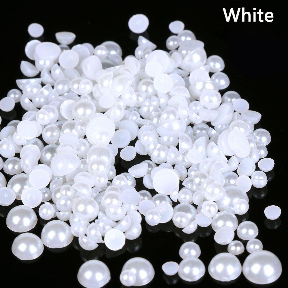 1000 шт. Новое DIY украшение Плоская спинка Смола Полукруглые Жемчужины Нейл-арт АБС Имитация
