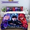 3pcs Wednesday Design Cover Set - HD Printed Bedding with 1 Cover and 2 Pillowcases - Perfect for Home and Dorm Decor