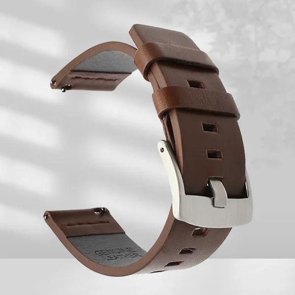 Ремешок для часов 20 мм 22 мм с быстросъемным кожаным ремешком для Samsung Galaxy Watch 3 Active2 40 44 мм huawei watch gt 2 Ремешок для часов 18 24 мм