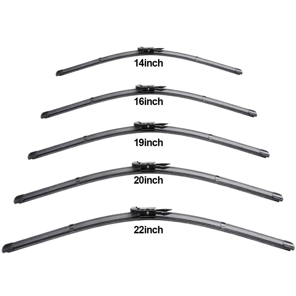 1 шт. Щетки стеклоочистителя для автомобиля, универсальные U-образные, мягкие, резиновые, без косточек, прочные, снижающие уровень шума, автомобильные дворники 14", 16", 19", 20", 22"