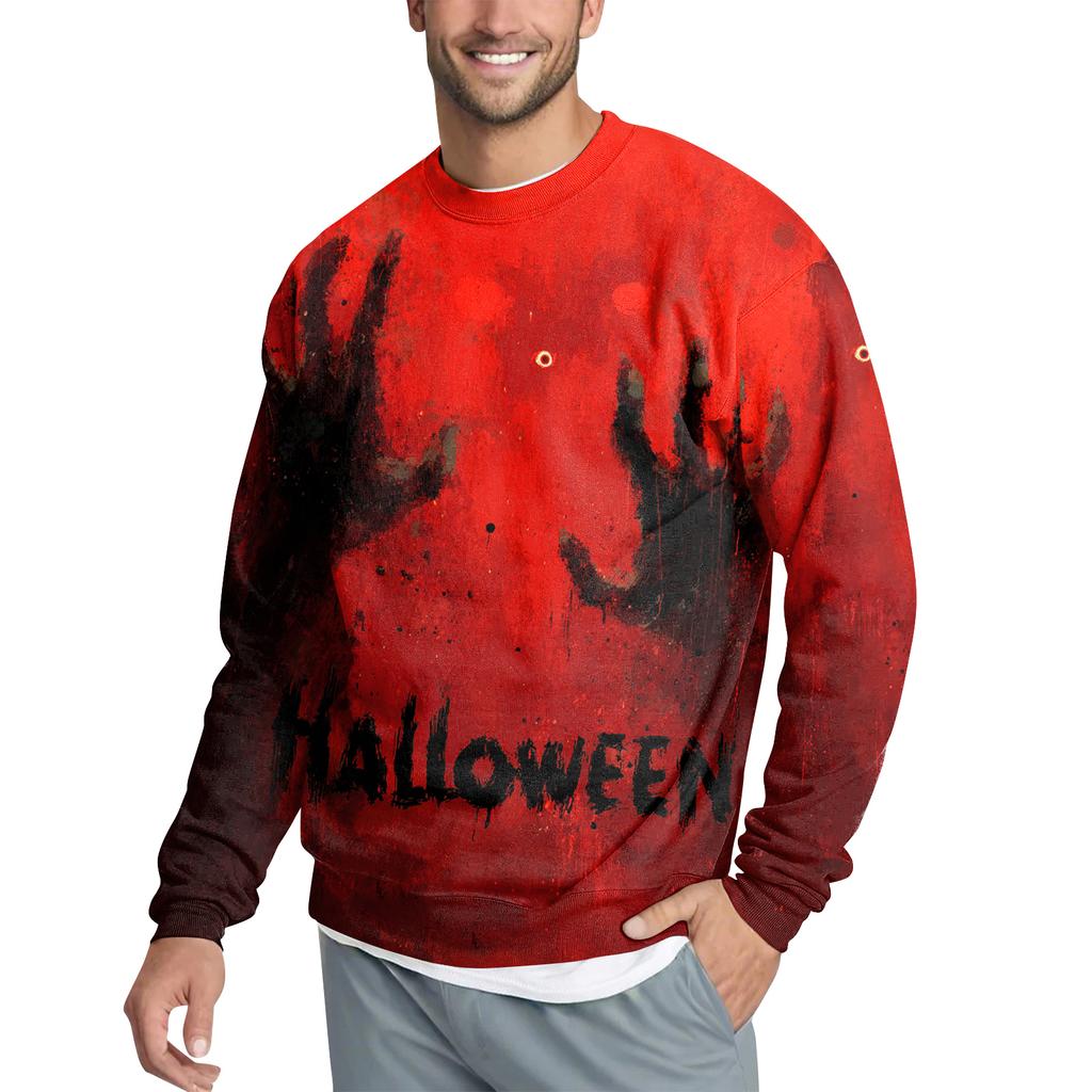 Мужской повседневный модный свитшот с принтом и круглым вырезом