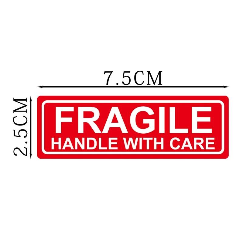 500/1000PCS English Fragile Stickers The Goods Please Handle With Care Warning Express Labels DIY Supplies Red Warning Sticker