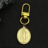 Stainless Steel Virgin Mary Medal Key Chain for Women Men Gold Color Our Lady of Guadalupe Key Ring Jewelry virgen de guadalupe