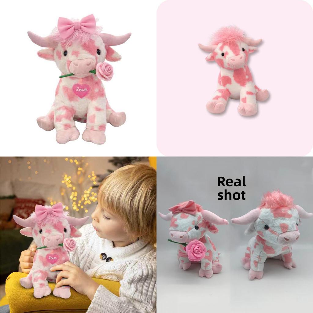 Plush Cow Toy With Pp Cotton Material For Kids And Adults