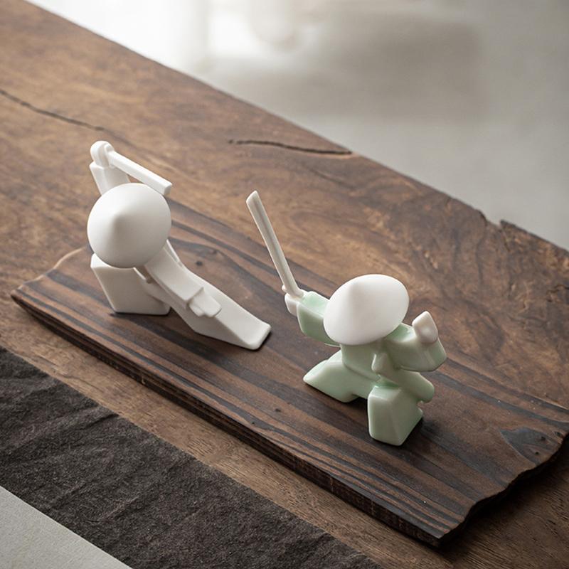 1 шт. Фарфоровая забавная ароматическая палочка для чая, аксессуар для домашних животных, самурай, керамический держатель для благовоний, набор для домашнего декора