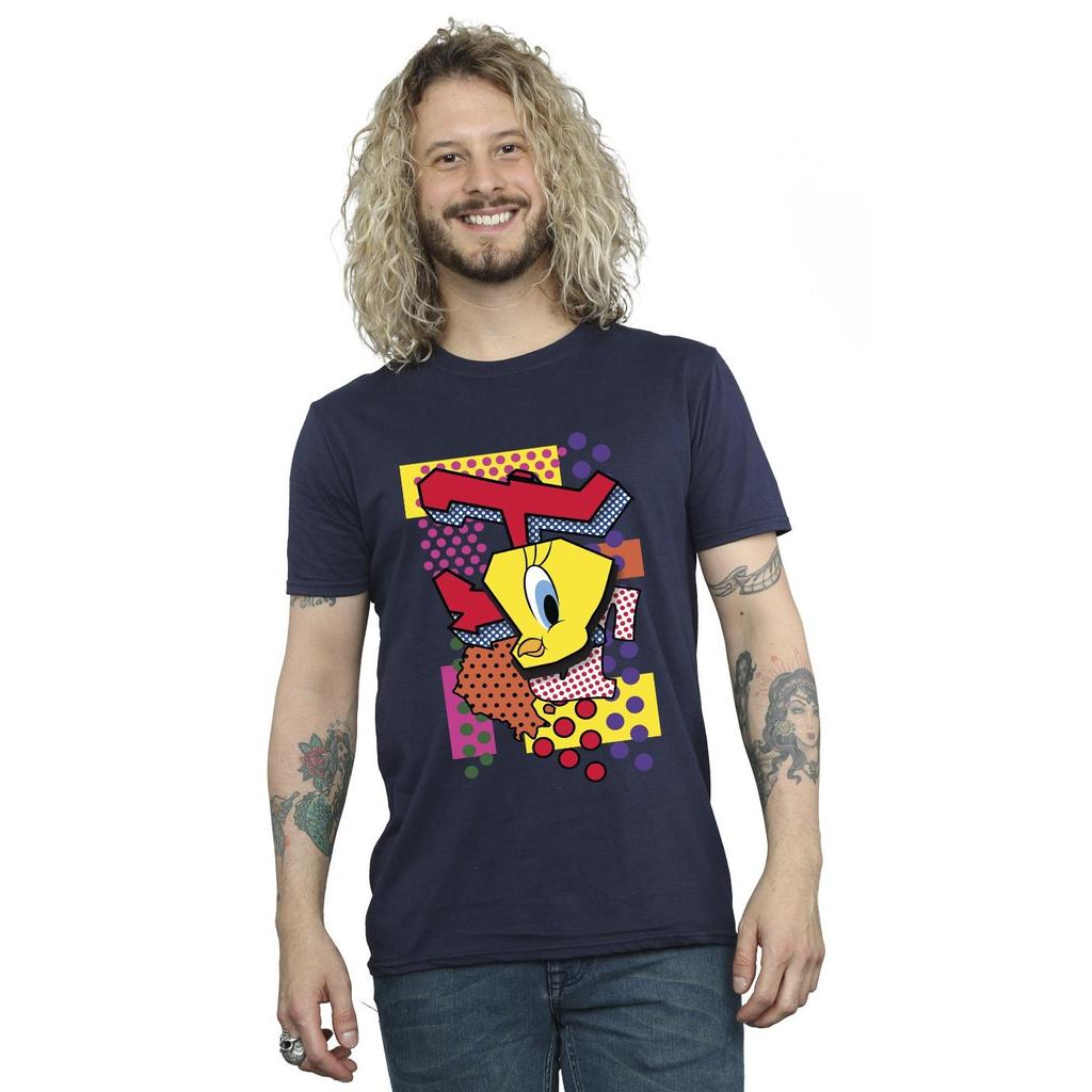 Looney Tunes Mens Tweety Pop Art T-Shirt