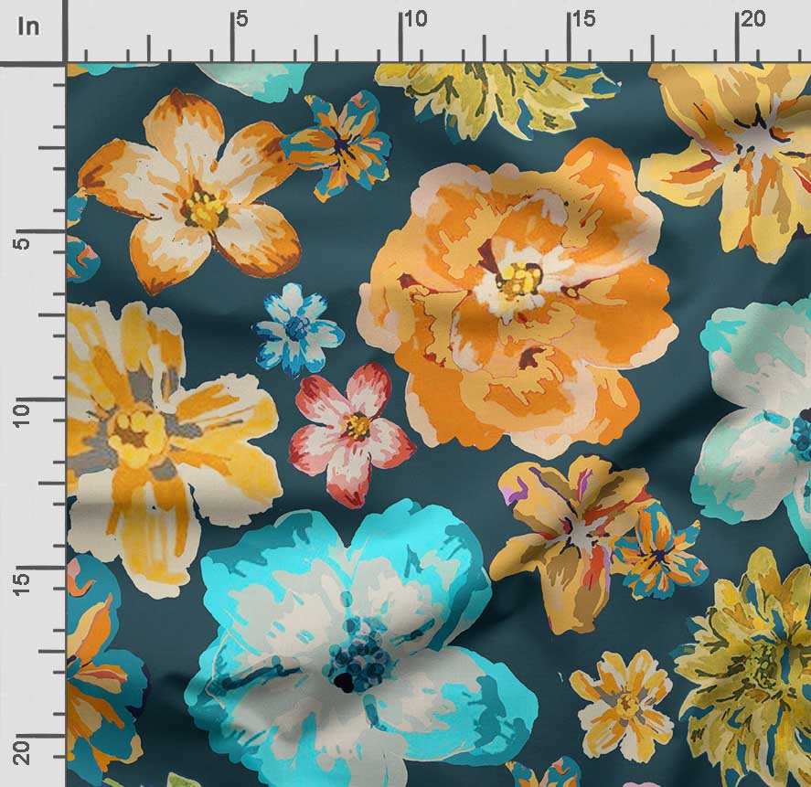 Soimoi Цветочный принт, хлопковый батист, ткань для квилтинга, продаваемая во дворе, хлопчатобумажная ткань средней плотности шириной 42 дюйма,