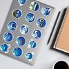 50PCS Indecent Blue Bean Alien Stickers Cartoon Big Face Laptop Cell Phone Luggage Decoration Waterproof Stickers