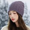 Женская теплая шапка на осень и зиму, шапка для среднего и пожилого возраста, однотонная плюшевая шапка из жемчужной шерсти, модная ветрозащитная шапка