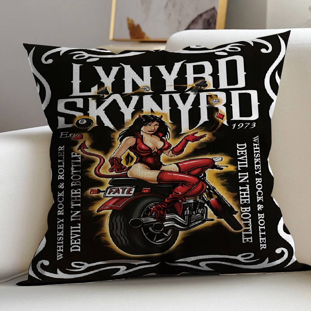Южно-рок-певец Lynyrd Skynyrd-Группа Наволочки Декоративные для дивана Домашние Двусторонние Печать Короткий Плюш Милый Наволочка