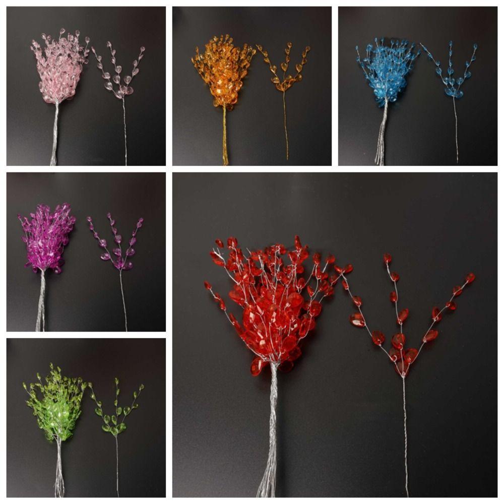 50 шт. Свадебная тиара, хрустальные бутоны, ветви, свадебная вечеринка, хрустальный цветок, искусственный букет, белый