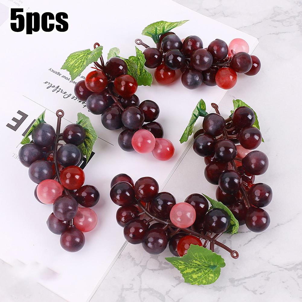 Lifelike Artificial Grape Fruit Leaves Plant for Home Showcase Display