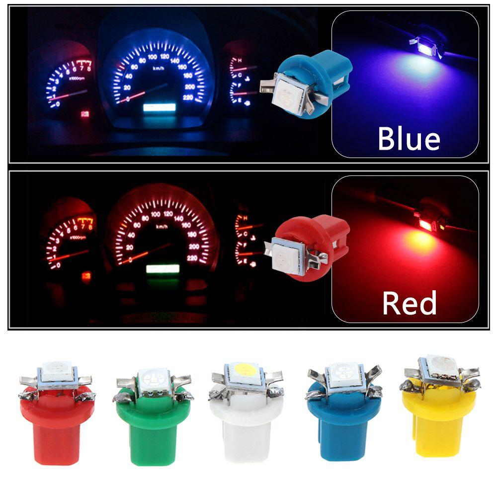 10Pcs 5050 1SMD T5 B8.5D Gauge LED Indicator Bulbs Dashboard Side Interior Dash Lights Car Lights