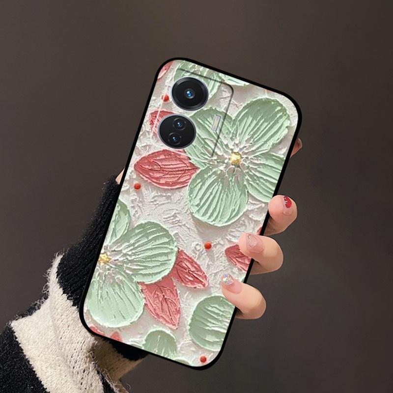 Чехол для vivo T1 4G V2153 Чехлы ТПУ Черный Силикон Пейзажный Чехол для vivo T1 44W Чехол VivoT1 Y55 4G Ударопрочный Мягкие Чехлы