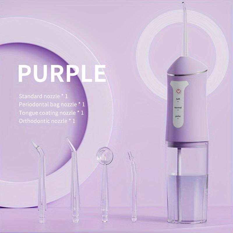 Ирригатор для полости рта, портативный стоматологический ирригатор, USB перезаряжаемый водоструйный нить, зубочистка, 4 струйных наконечника, 220 мл, 3 режима, IPX7, 1400 об/мин
