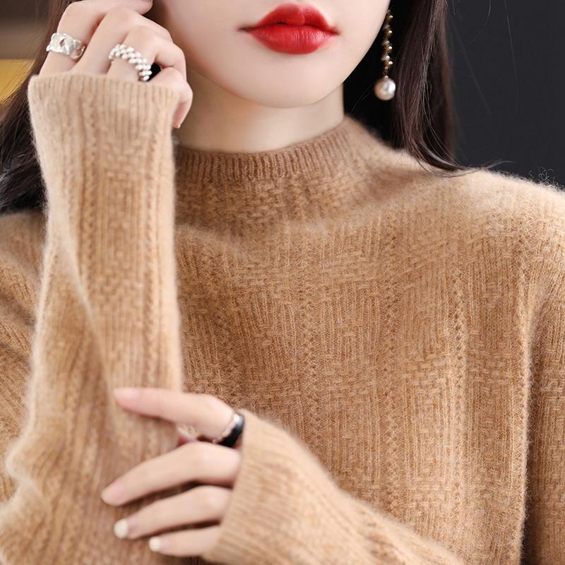 Женский кашемировый свитер Qinghe cashmere 30% кашемир 70% шерсть Женский осенне-зимний кашемировый свитер мягкий и теплый