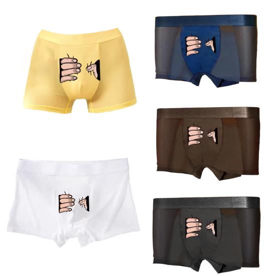 Креативные тонкие защитные прозрачные мужские трусы без ограничений для повседневного ношения боксеры