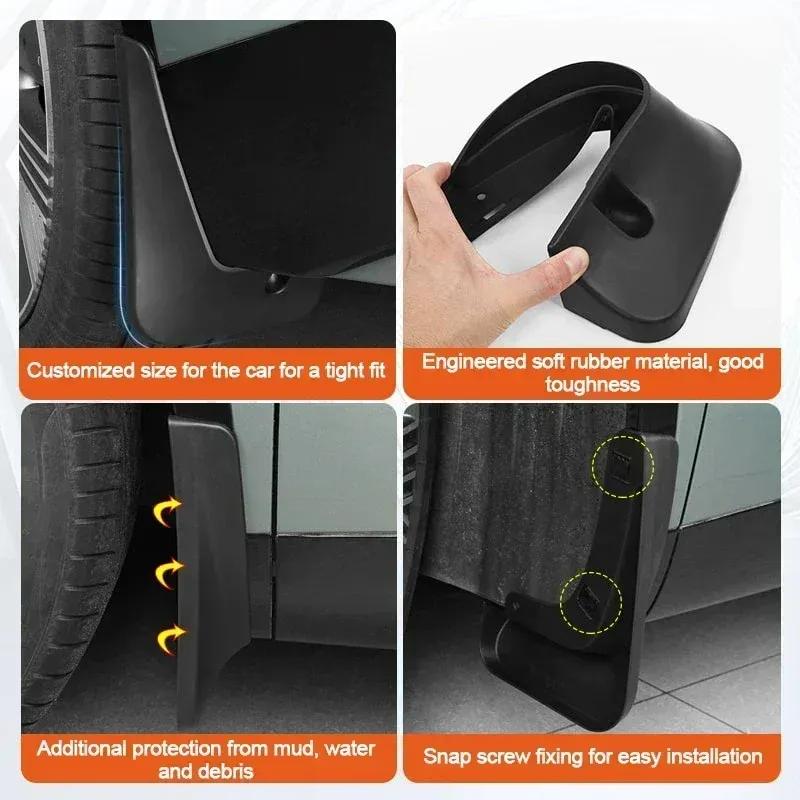 For VOLVO XC90 2016- 4PCS Car Anti-splash Mud Flaps Front Rear Fender Wheel Cover Guard Mudguard Splash Guard Accessories