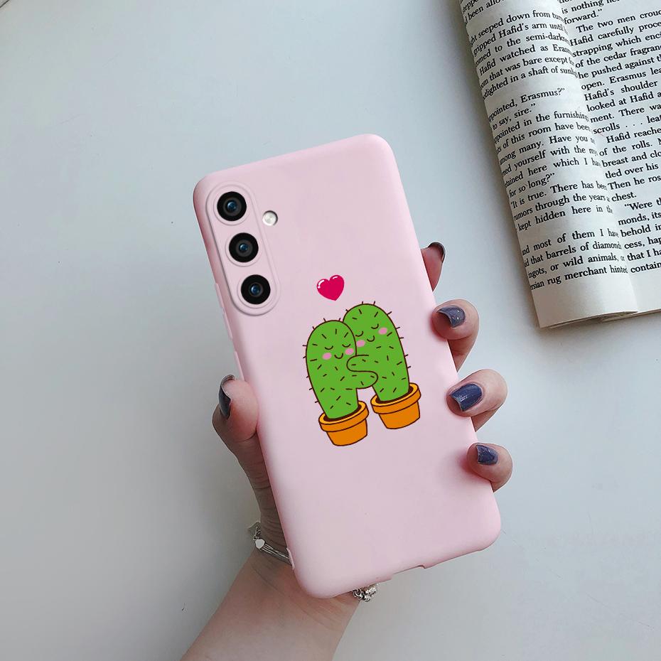 Для Samsung Galaxy S23 FE 5G Матовый чехол для телефона Милый мультяшный кот Мягкая силиконовая задняя крышка Для Samsung S23 FE S23FE S 23 FE 5G Чехол