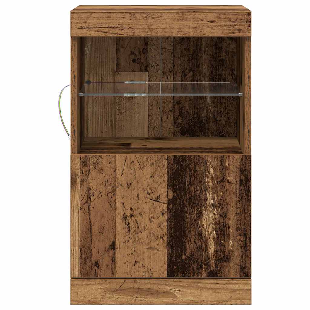 LED Sideboard Reclaimed Wood 41 x 37 x 67 cm Engineered Wood