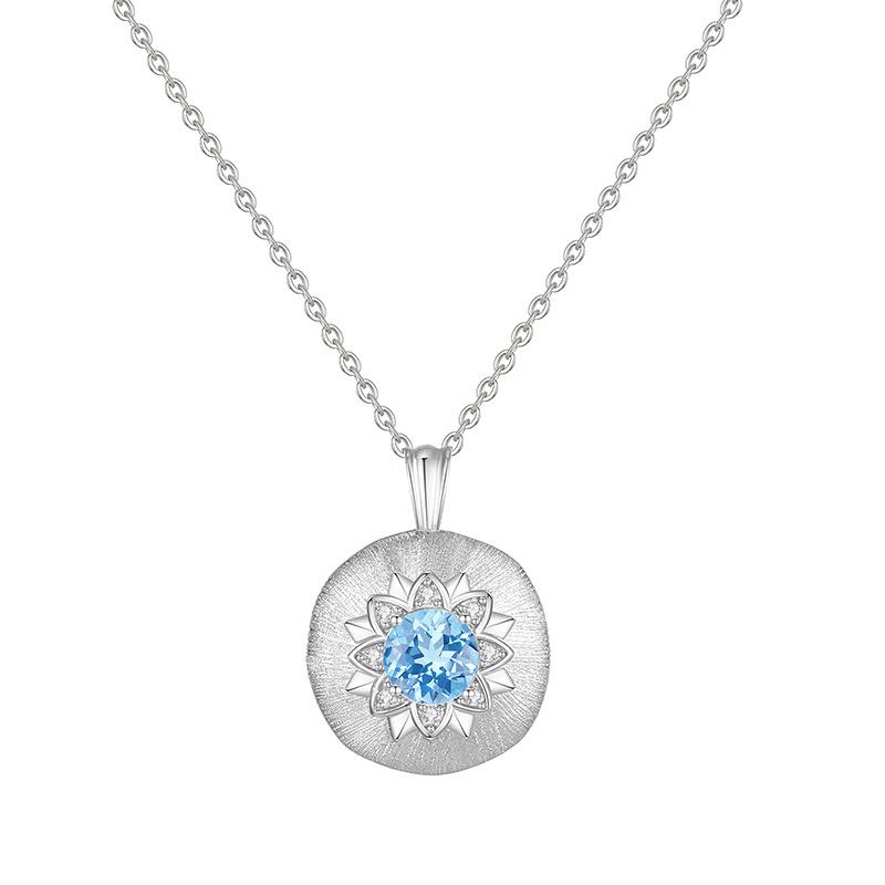 Серебряное ожерелье S925 с подвеской из натурального кристалла, ретро-цепочка в французском стиле для женщин