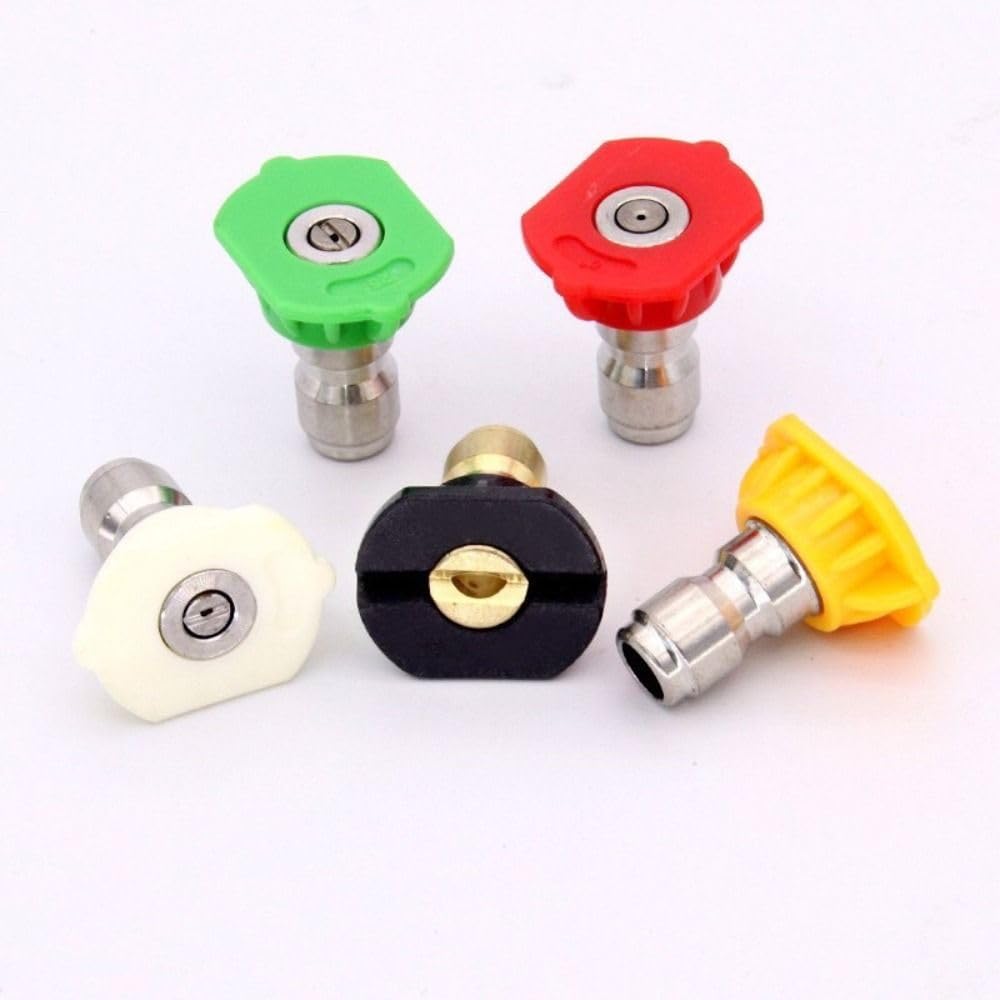 5Pcs Pressure Washer Nozzle Tips with Quick Connector - Adjustable Spray Replacement for Power Washer Accessories