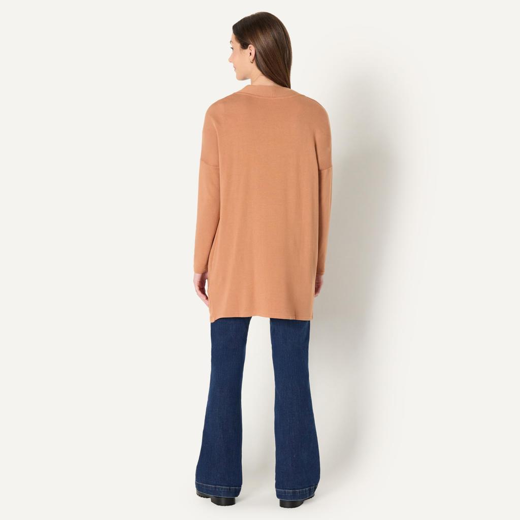 Amazon Essentials Women's Light Caramel Cardigan, Open Front, Ultra Lightweight, Relaxed Fit, Size M